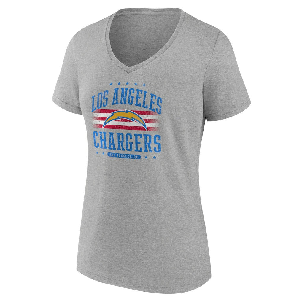 Los Angeles Chargers Women's Americana Team V-Neck T-Shirt - Gray for sale