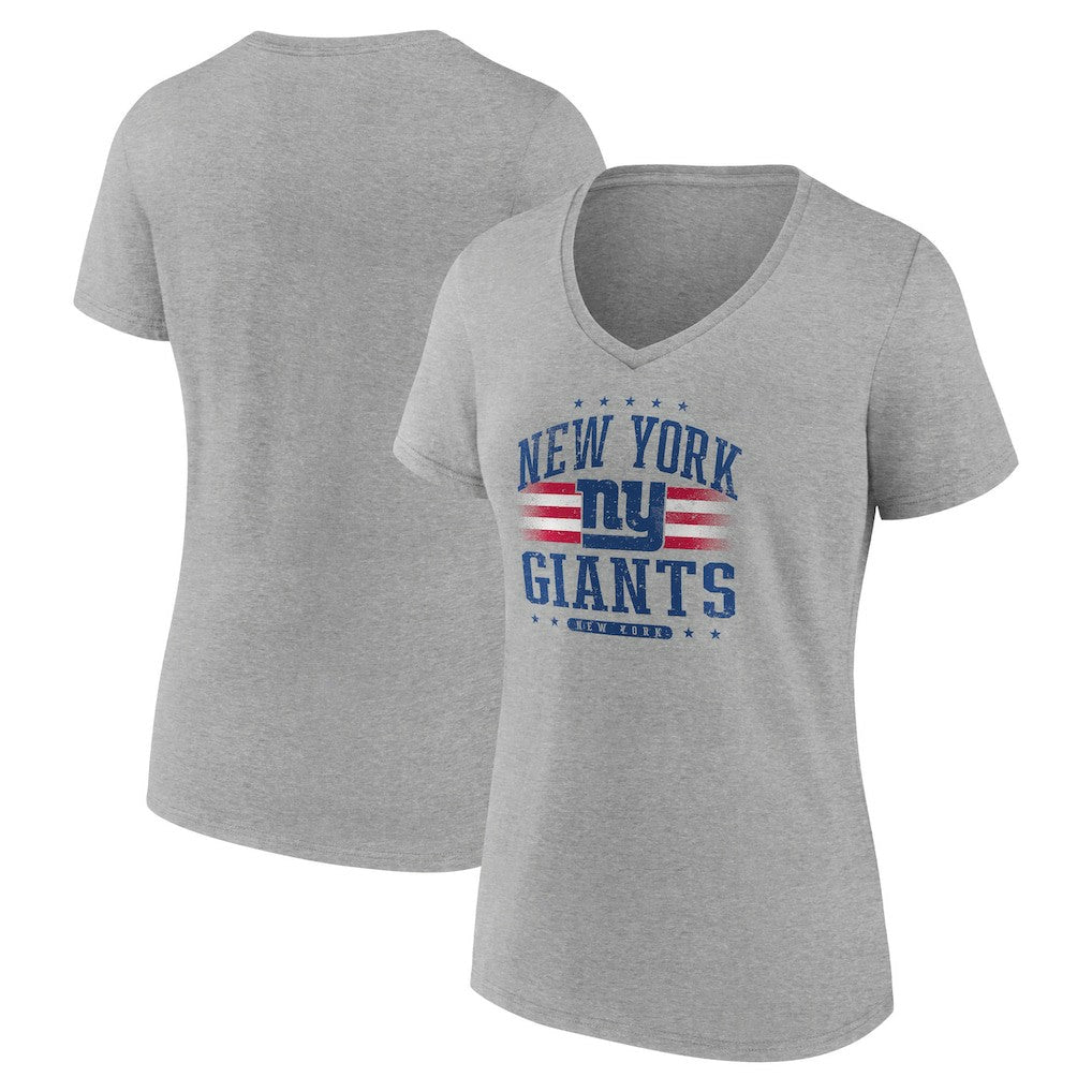 New York Giants Women's Americana Team V-Neck T-Shirt - Gray outlet