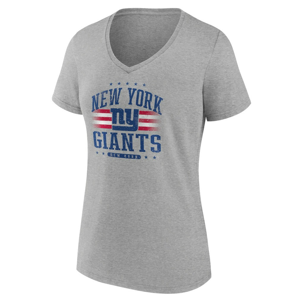 New York Giants Women's Americana Team V-Neck T-Shirt - Gray outlet