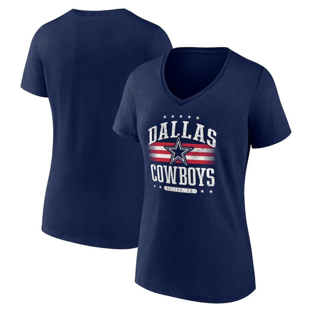 Dallas Cowboys Women's Americana Team V-Neck T-Shirt - Navy cheap