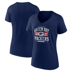 Green Bay Packers Women's Americana Team V-Neck T-Shirt - Navy outlet