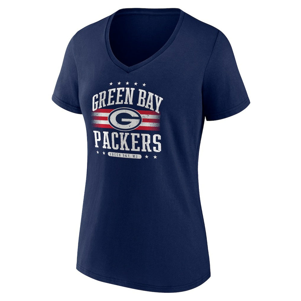 Green Bay Packers Women's Americana Team V-Neck T-Shirt - Navy outlet