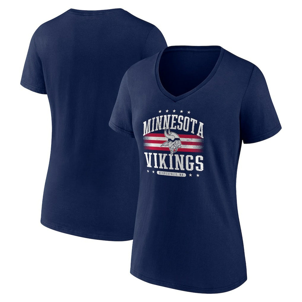 Minnesota Vikings Women's Americana Team V-Neck T-Shirt - Navy outlet
