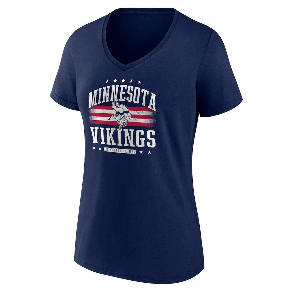 Minnesota Vikings Women's Americana Team V-Neck T-Shirt - Navy outlet