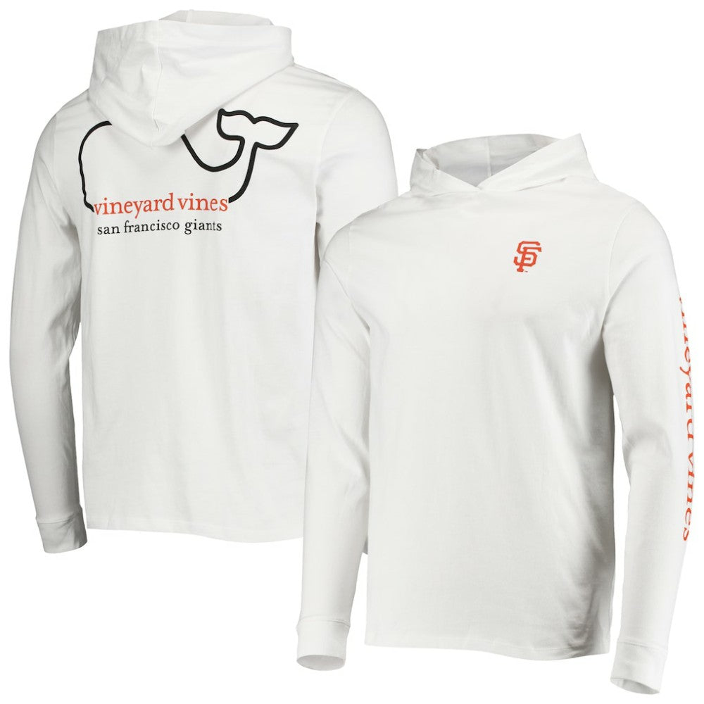 San Francisco Giants Vineyard Vines Long Sleeve Hoodie T-Shirt - White