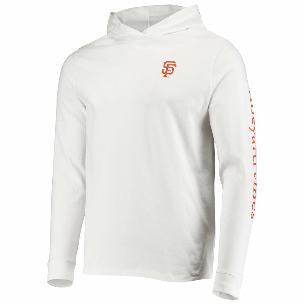 San Francisco Giants Vineyard Vines Long Sleeve Hoodie T-Shirt - White