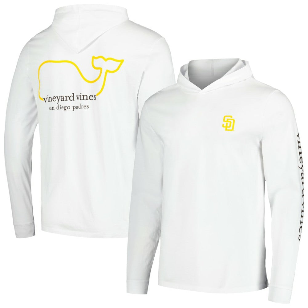 San Diego Padres Vineyard Vines Long Sleeve Hoodie T-Shirt - White
