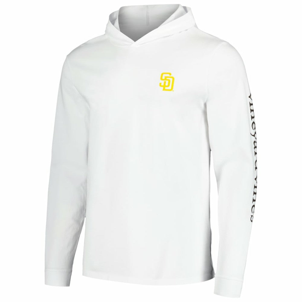 San Diego Padres Vineyard Vines Long Sleeve Hoodie T-Shirt - White