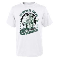 Milwaukee Bucks Youth NBA x Marvel Avengers Squad T-Shirt - White for sale