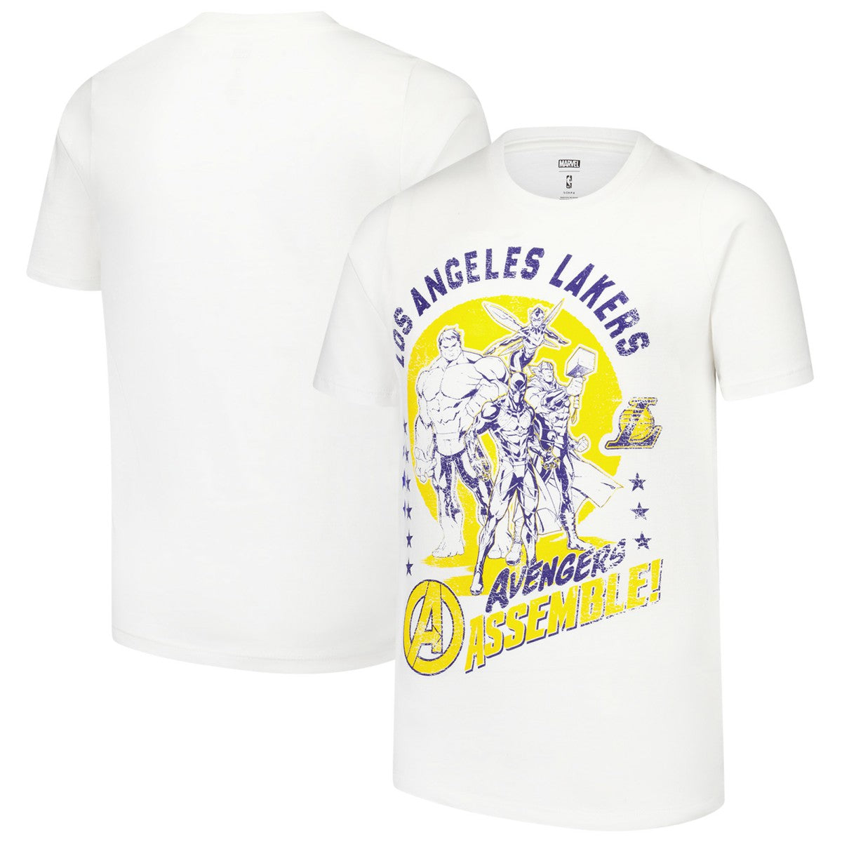 Los Angeles Lakers Youth NBA x Marvel Avengers Squad T-Shirt - White discount