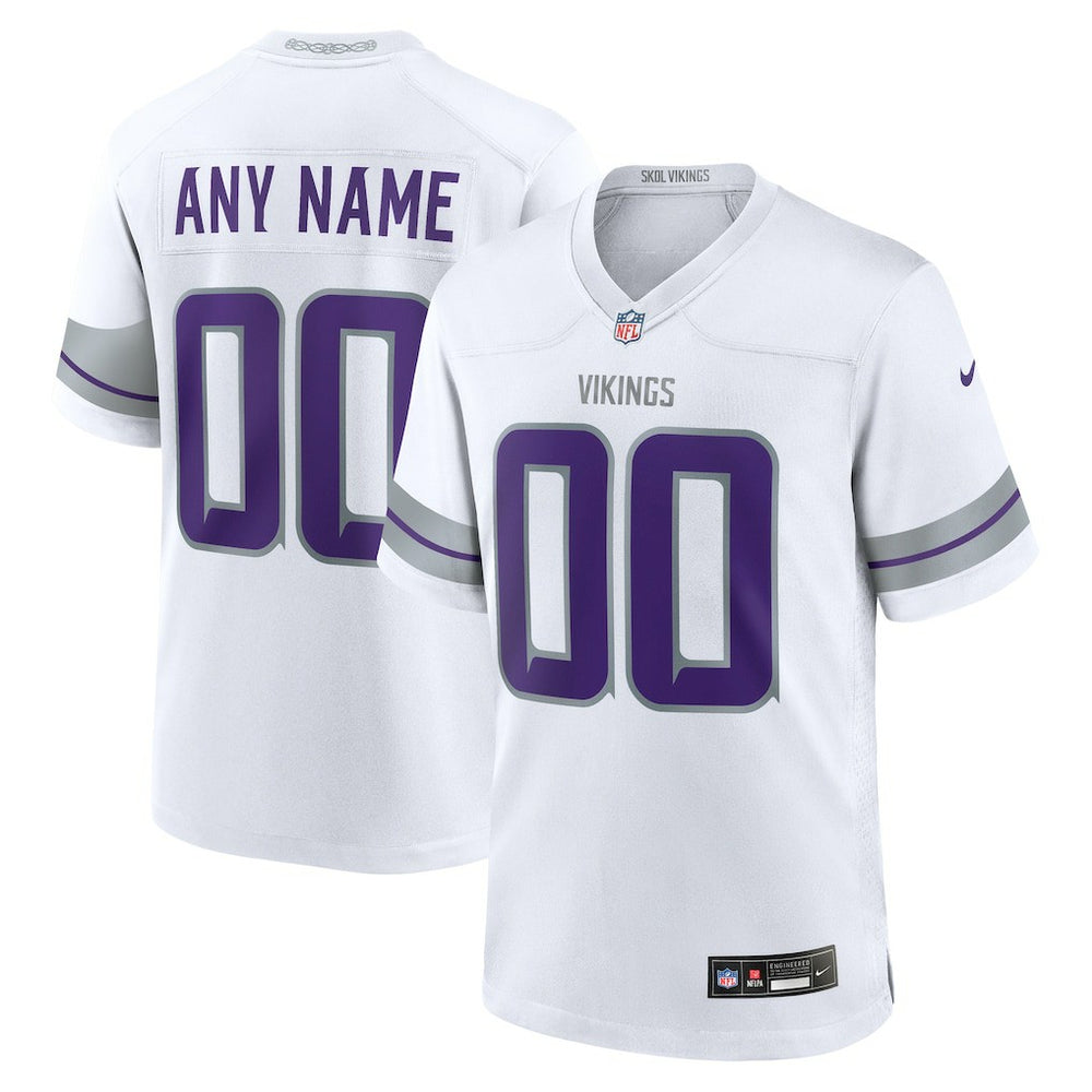 Minnesota Vikings Alternate Custom Game Jersey - White | Nike for sale
