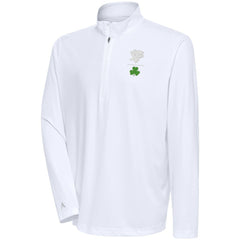 Pittsburgh Penguins Antigua Shamrock Tribute Quarter-Zip Pullover Top White