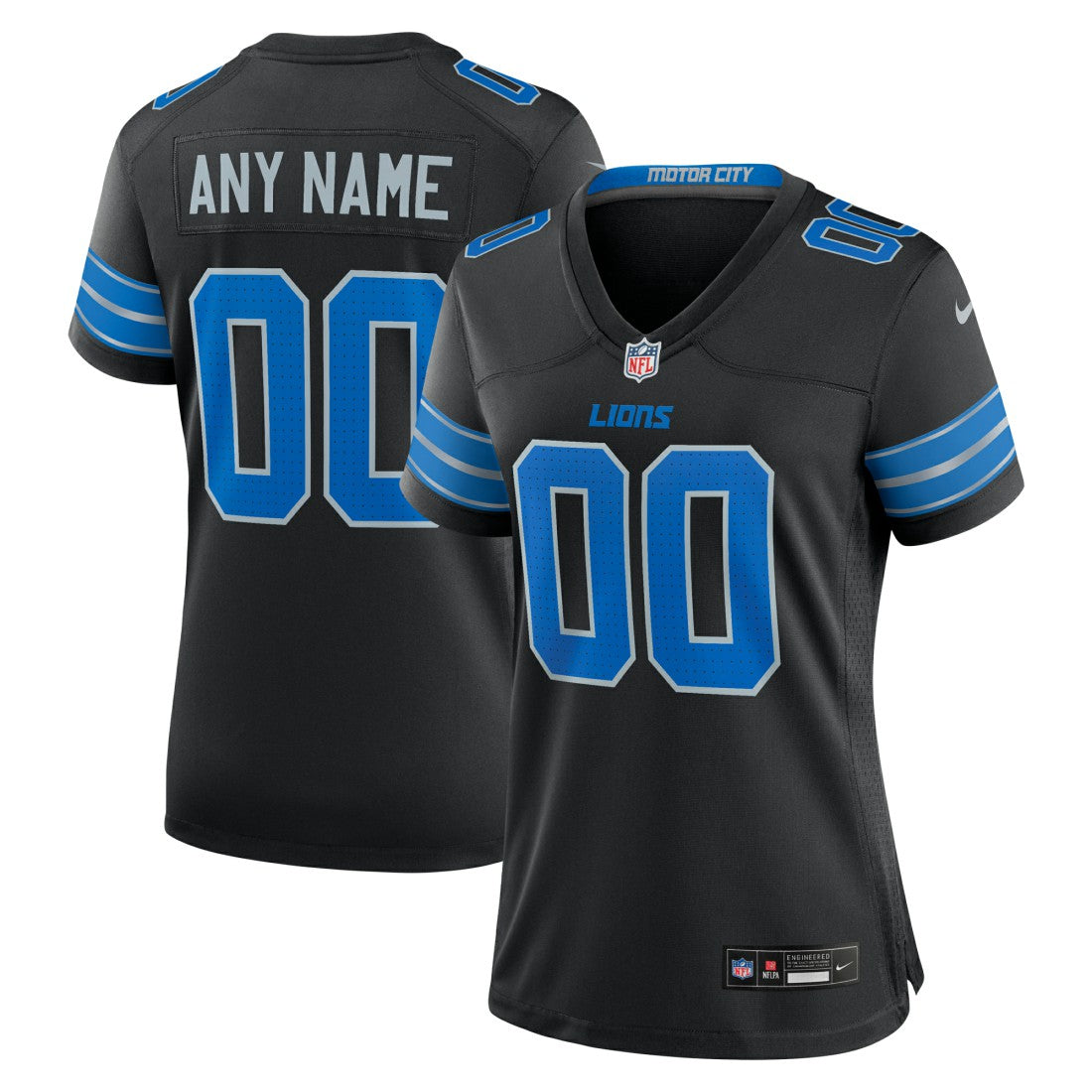 Detroit Lions Women's Alternate Custom Game Jersey - Black | Nike outlet