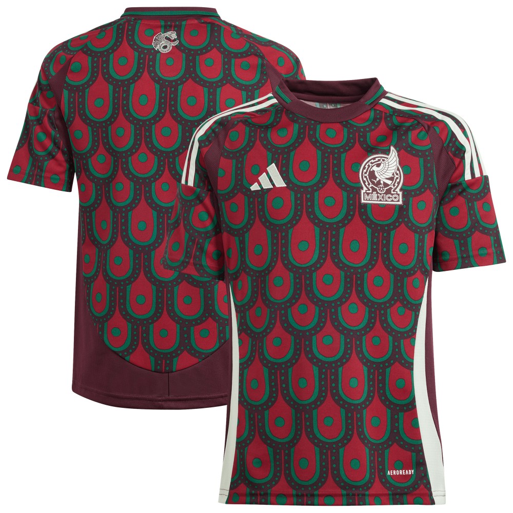 Mexico National Team Youth 2024 Home Replica Jersey - Burgundy | Adidas cheap