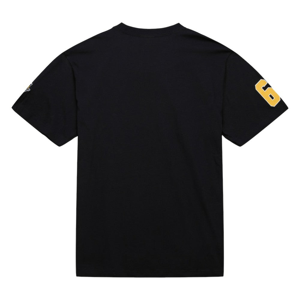 Mario Lemieux Pittsburgh Penguins Mitchell & Ness Premium Nickname Vintage Logo T-Shirt Black