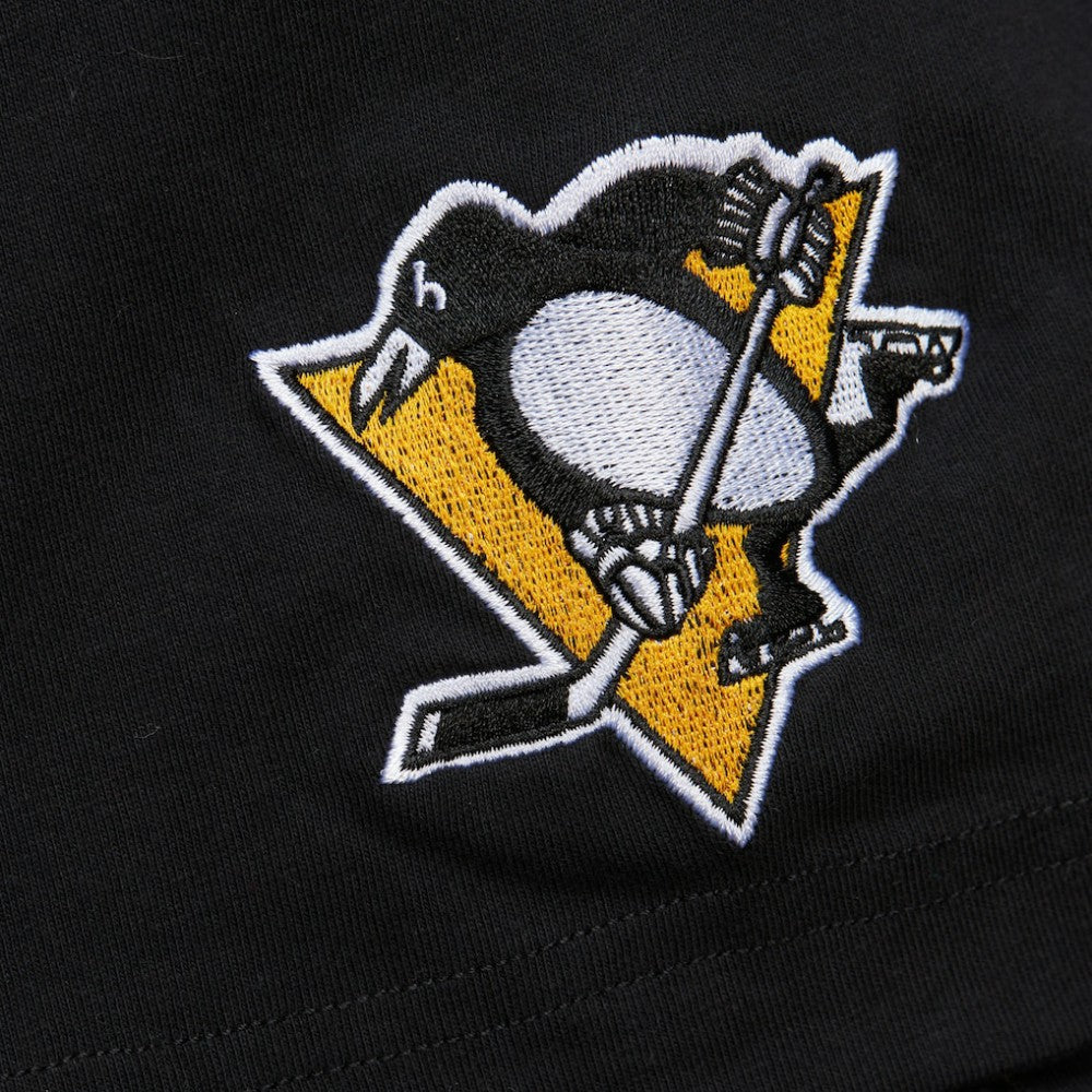Mario Lemieux Pittsburgh Penguins Mitchell & Ness Premium Nickname Vintage Logo T-Shirt Black
