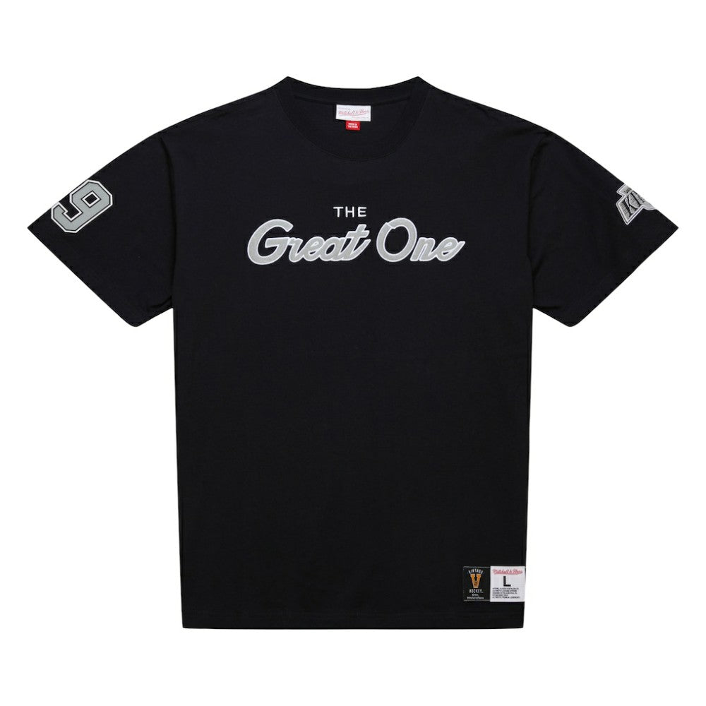 Wayne Gretzky Los Angeles Kings Mitchell & Ness Premium Nickname Vintage Logo T-Shirt Black