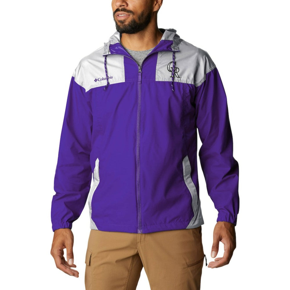Colorado Rockies Omni-Shade Flash Challenger Full-Zip Windbreaker Jacket - Purple/White | Columbia