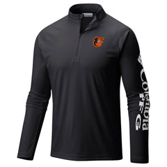 Baltimore Orioles Terminal Tackle Omni-Shade Raglan Quarter-Zip Pullover Top - Black | Columbia