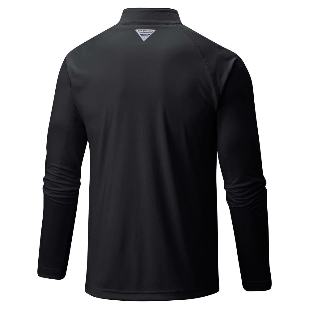 Cincinnati Reds Terminal Tackle Omni-Shade Raglan Quarter-Zip Pullover Top - Black | Columbia