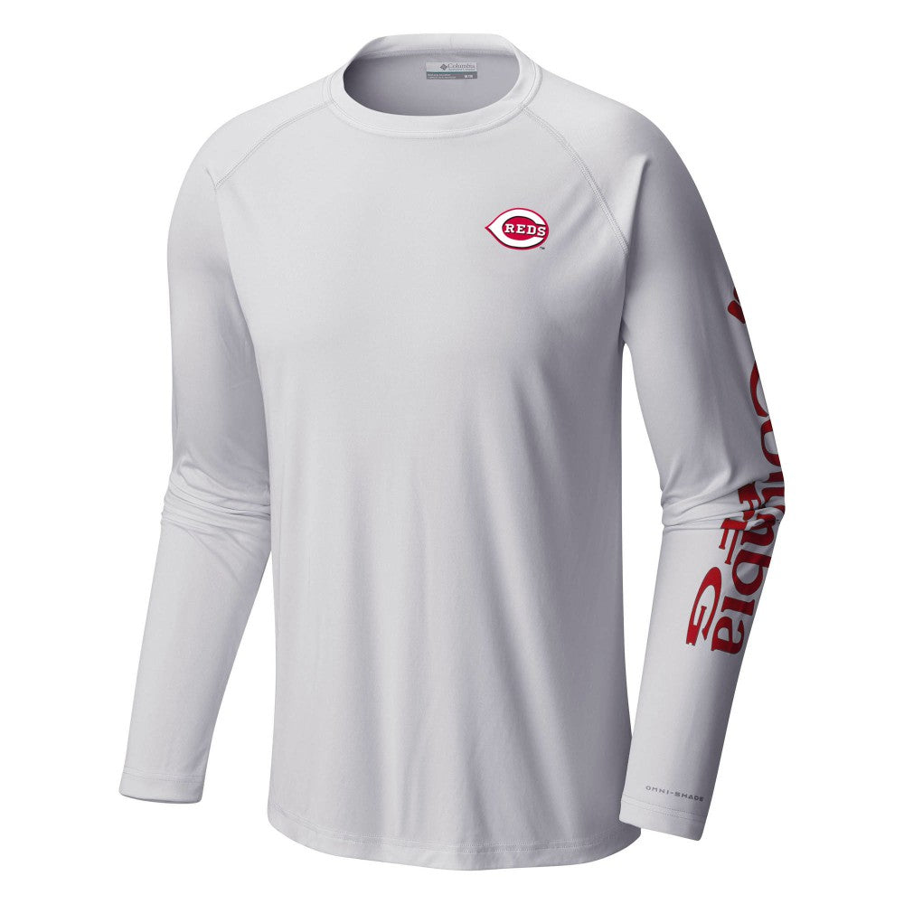 Cincinnati Reds Terminal Tackle Long Sleeve T-Shirt - White | Columbia