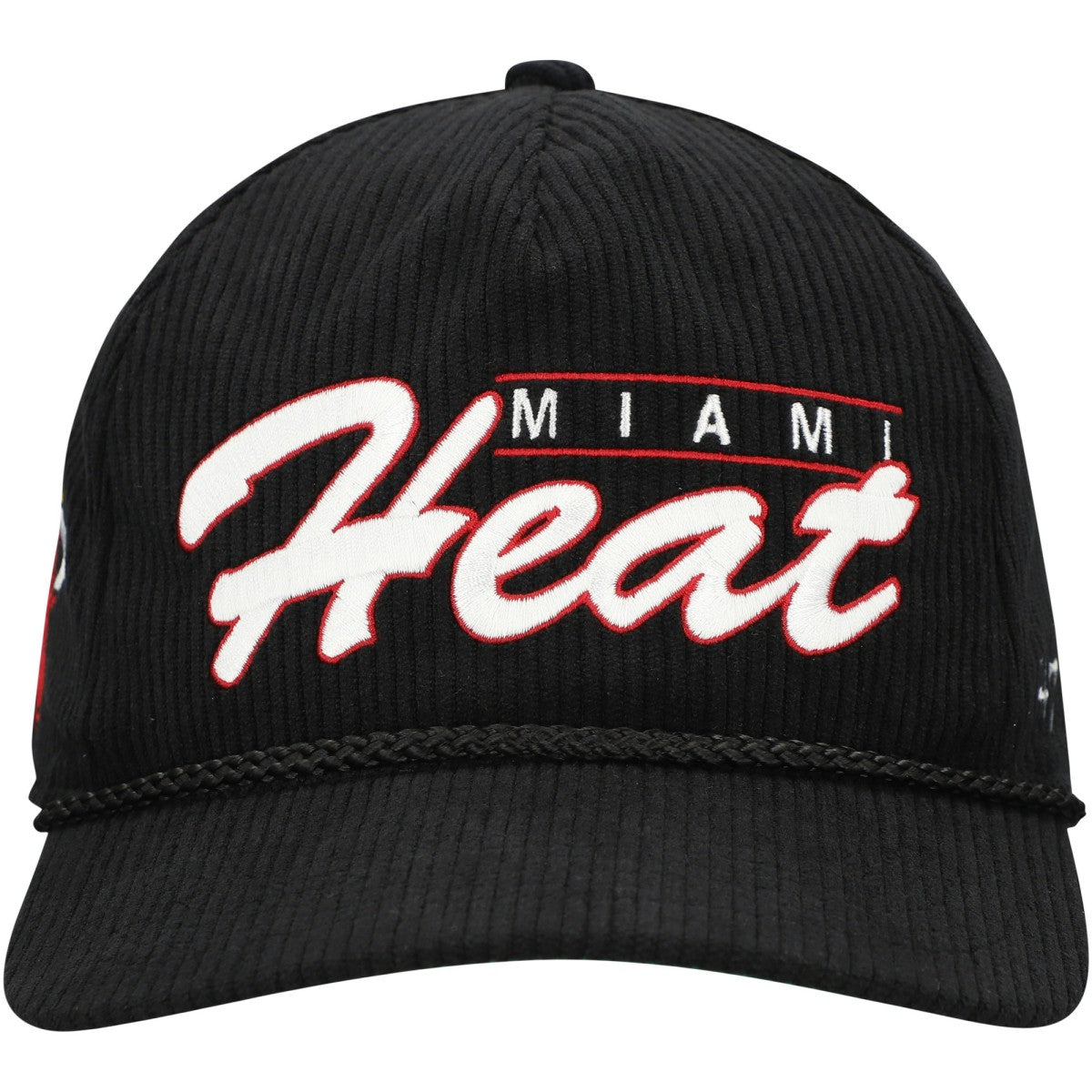 Miami Heat '47 Double Header Sidepatch Cord Hitch Adjustable Hat - Black | 47 brand for sale