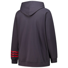Chicago Blackhawks Fanatics Women's Plus Size Lightweight Fleece Raglan Pullover Hoodie Charcoal