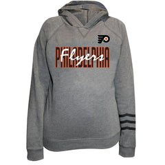 Philadelphia Flyers Fanatics Women's Plus Size Lightweight Fleece Raglan Pullover Hoodie Heather Gray