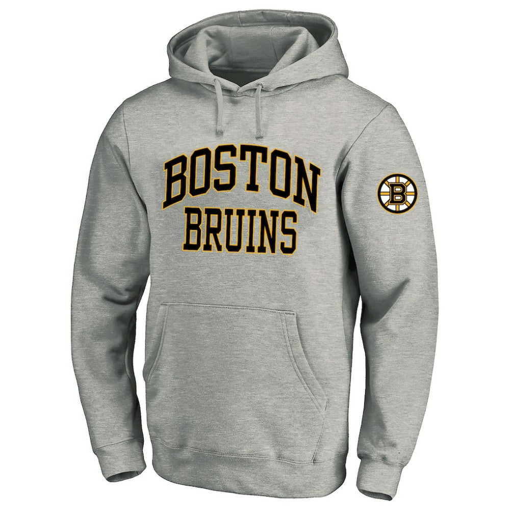 Boston Bruins Fanatics Big & Tall Fleece Pullover Hoodie Heather Gray