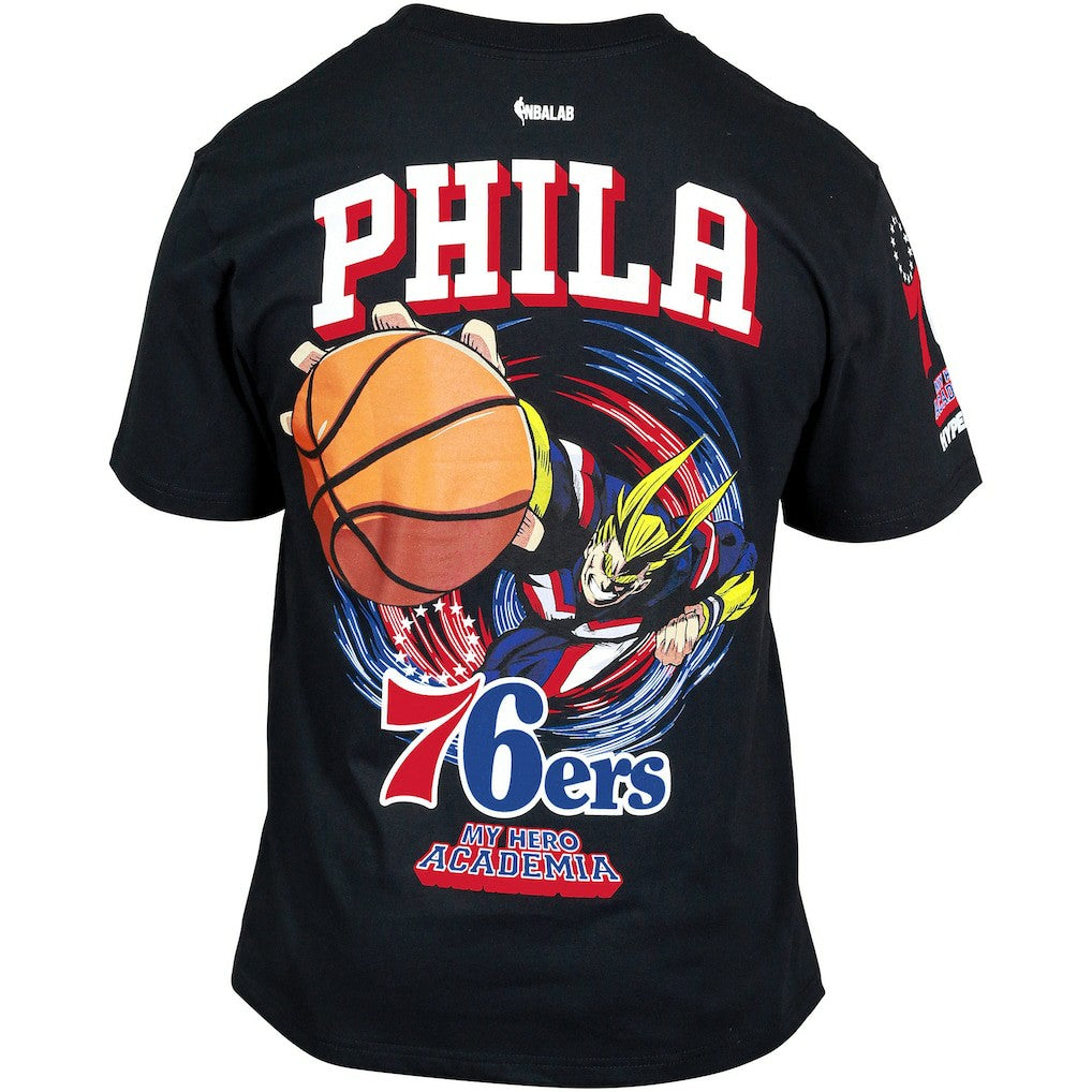 Philadelphia 76ers Hyperfly Unisex NBA x My Hero Academia All Might Smash T-Shirt - Black on sale