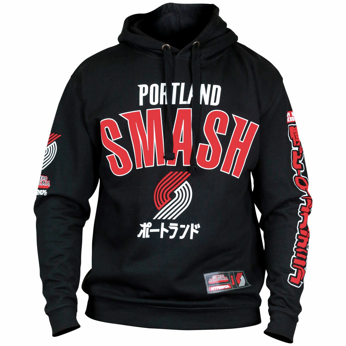 Portland Trail Blazers Hyperfly Unisex NBA x My Hero Academia All Might Smash Pullover Hoodie - Black outlet