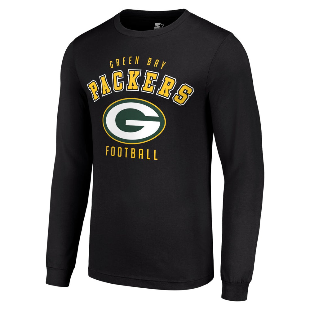 Green Bay Packers Starter Long Sleeve T-Shirt - Black sale