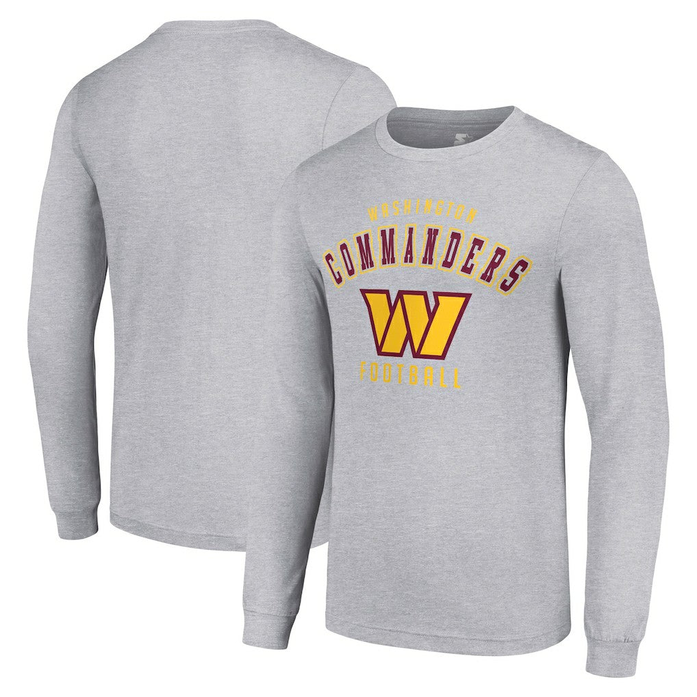 Washington Commanders Starter Long Sleeve T-Shirt - Heather Gray for sale
