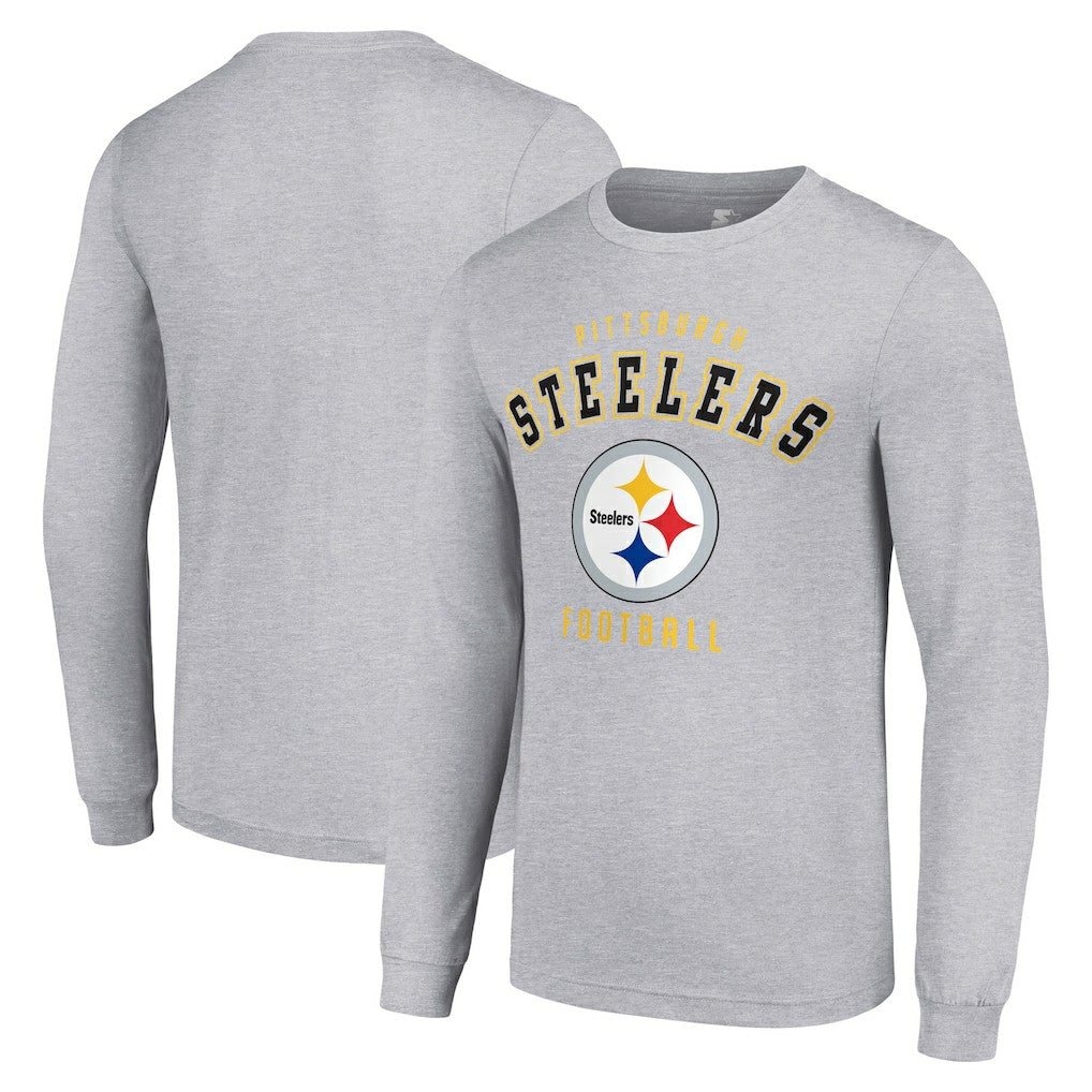 Pittsburgh Steelers Starter Long Sleeve T-Shirt - Heather Gray cheap