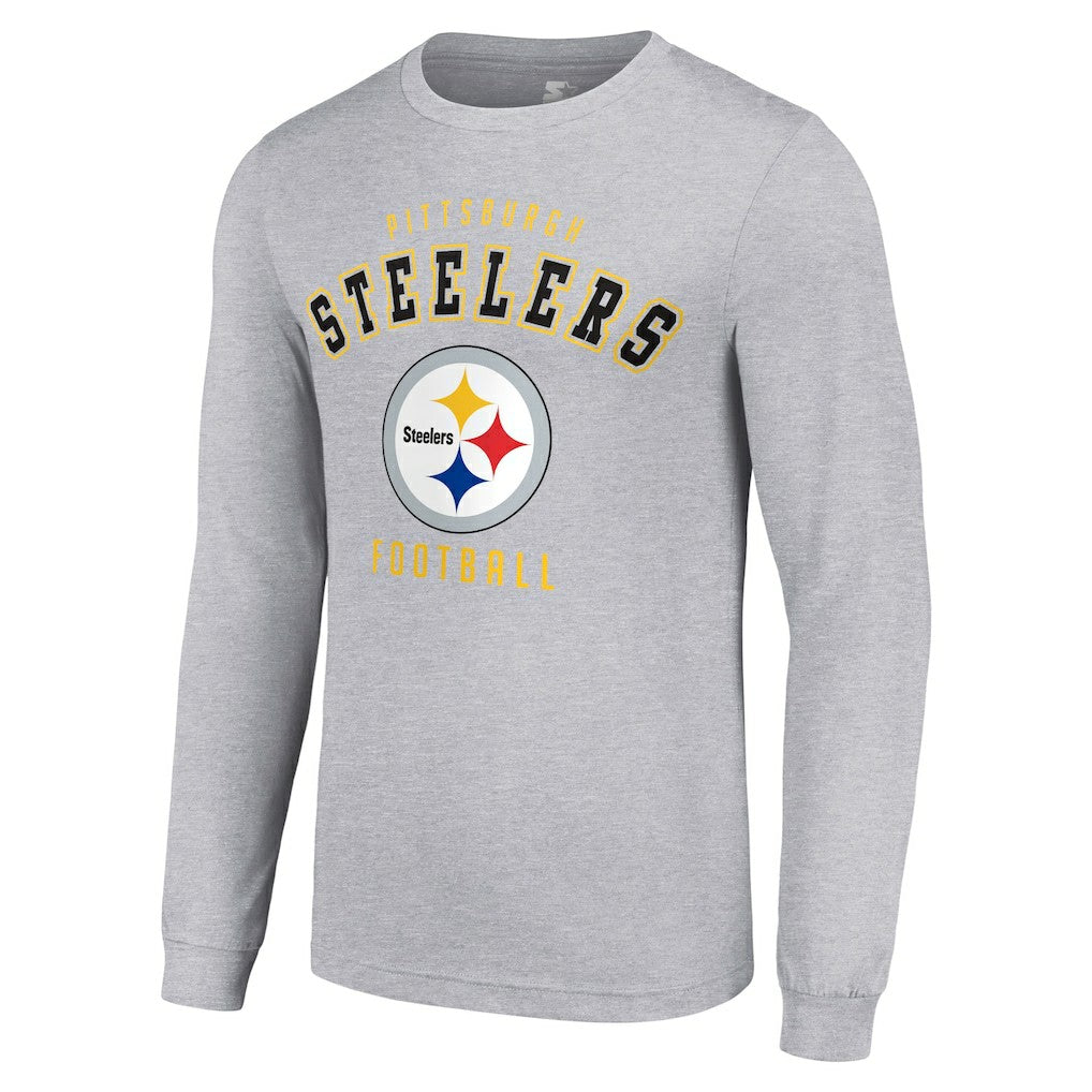 Pittsburgh Steelers Starter Long Sleeve T-Shirt - Heather Gray cheap