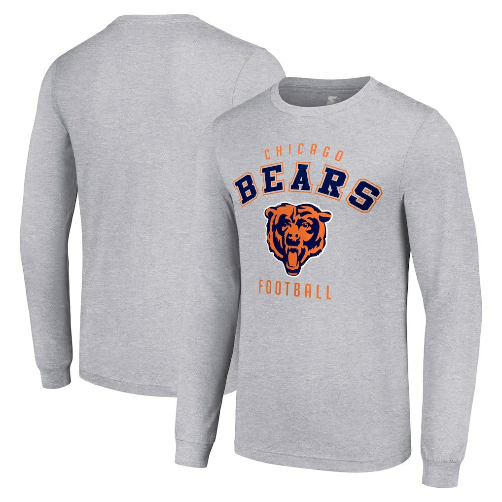 Chicago Bears Starter Long Sleeve T-Shirt - Heather Gray discount