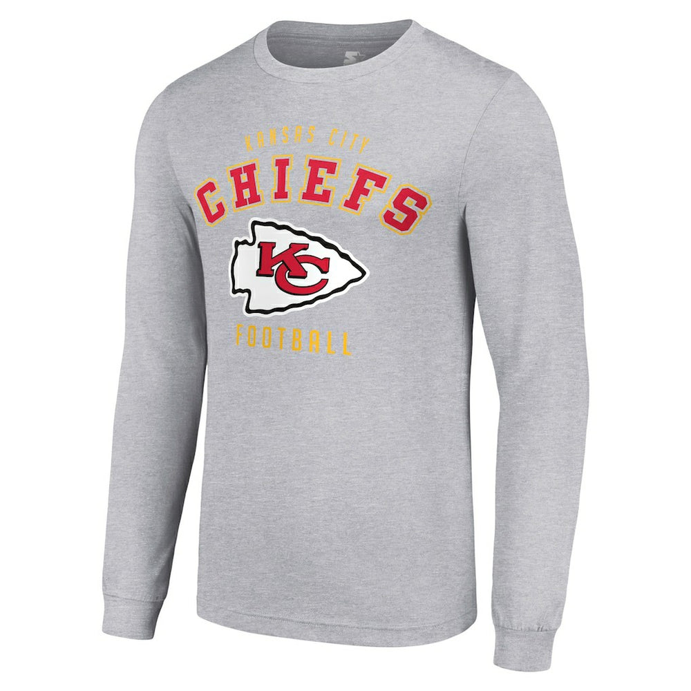 Kansas City Chiefs Starter Long Sleeve T-Shirt - Heather Gray discount