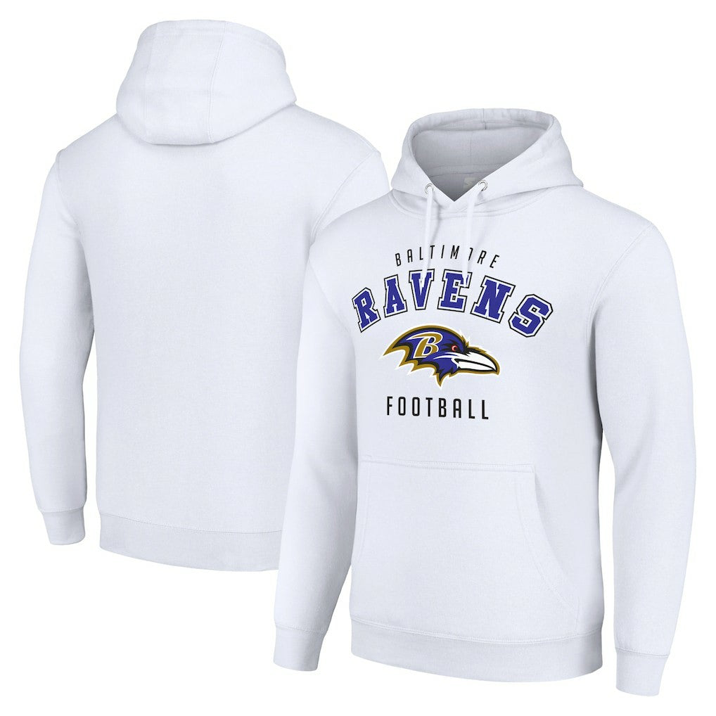 Baltimore Ravens Starter Unisex Logo Pullover Hoodie - White on sale