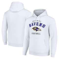 Baltimore Ravens Starter Unisex Logo Pullover Hoodie - White on sale