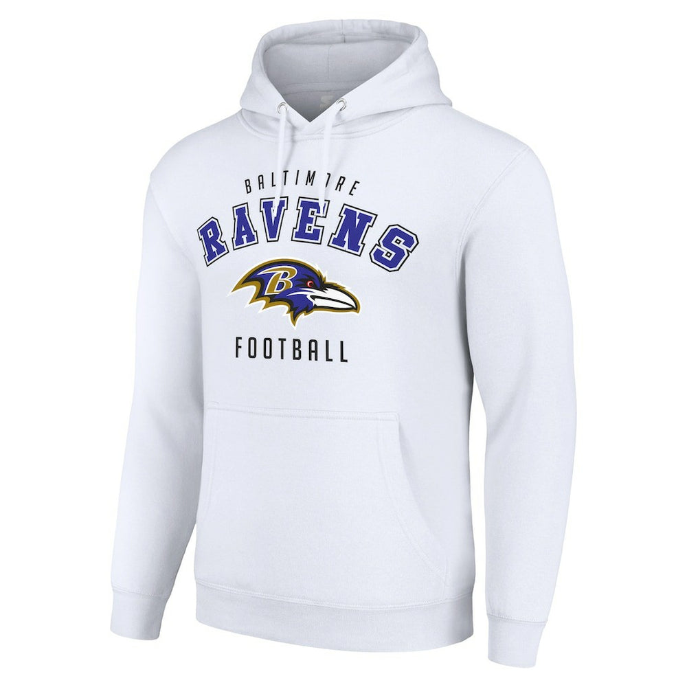 Baltimore Ravens Starter Unisex Logo Pullover Hoodie - White on sale