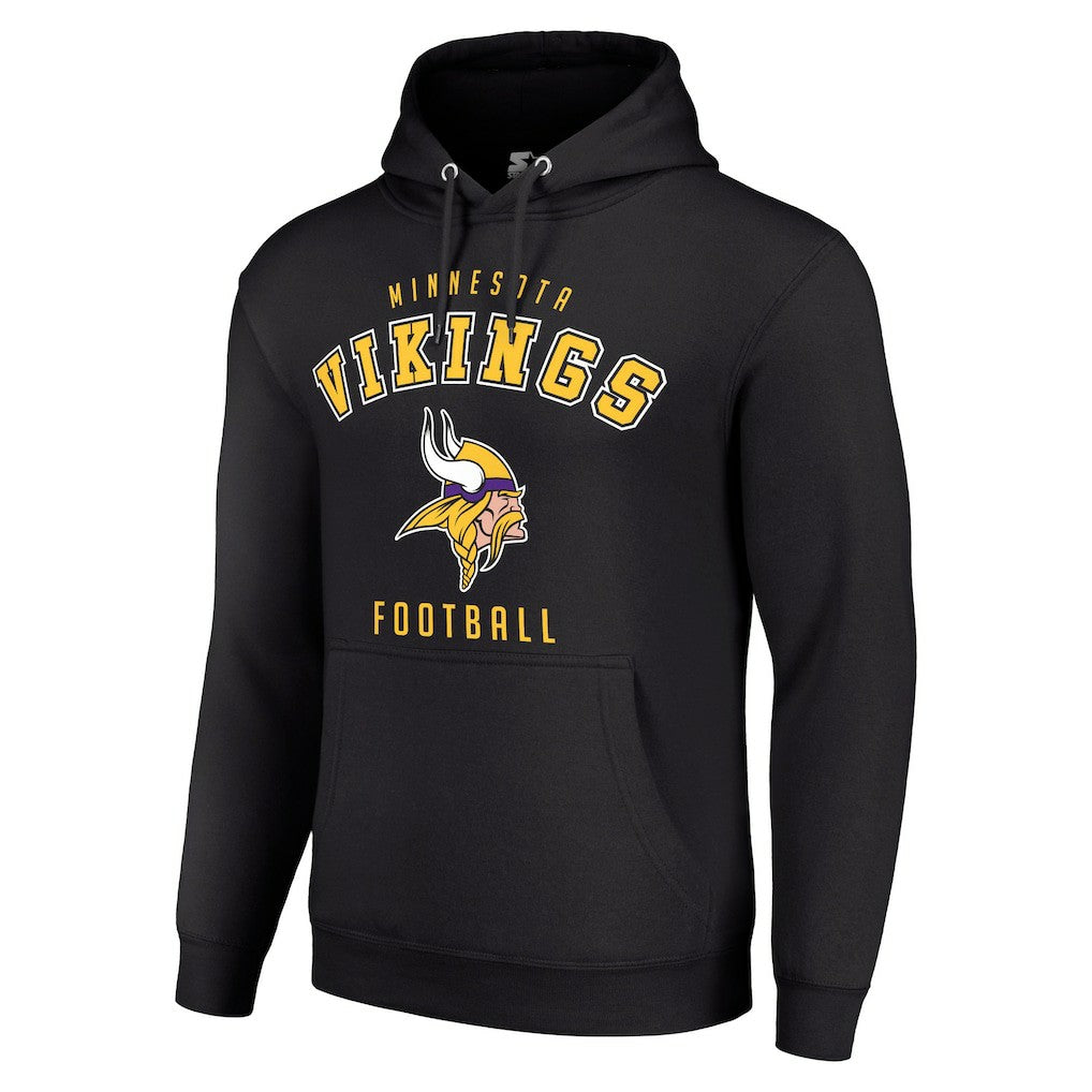 Minnesota Vikings Starter Unisex Logo Pullover Hoodie - Black outlet