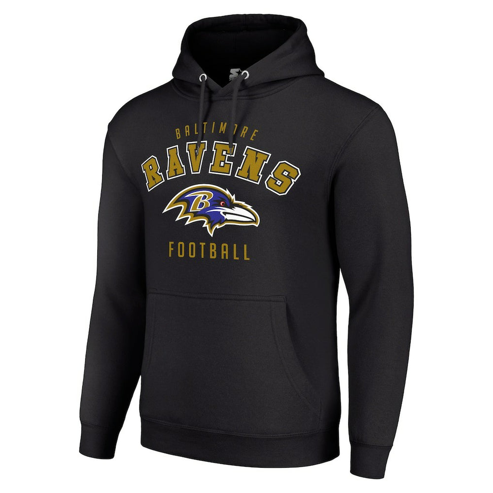 Baltimore Ravens Starter Unisex Logo Pullover Hoodie - Black for sale