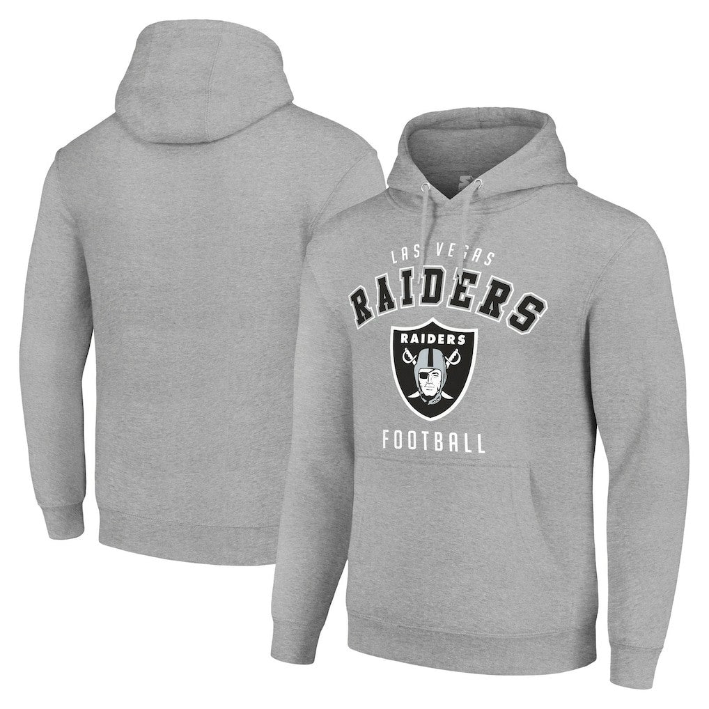 Las Vegas Raiders Starter Unisex Logo Pullover Hoodie - Heather Gray cheap