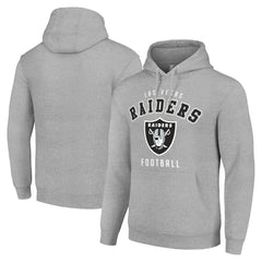 Las Vegas Raiders Starter Unisex Logo Pullover Hoodie - Heather Gray cheap