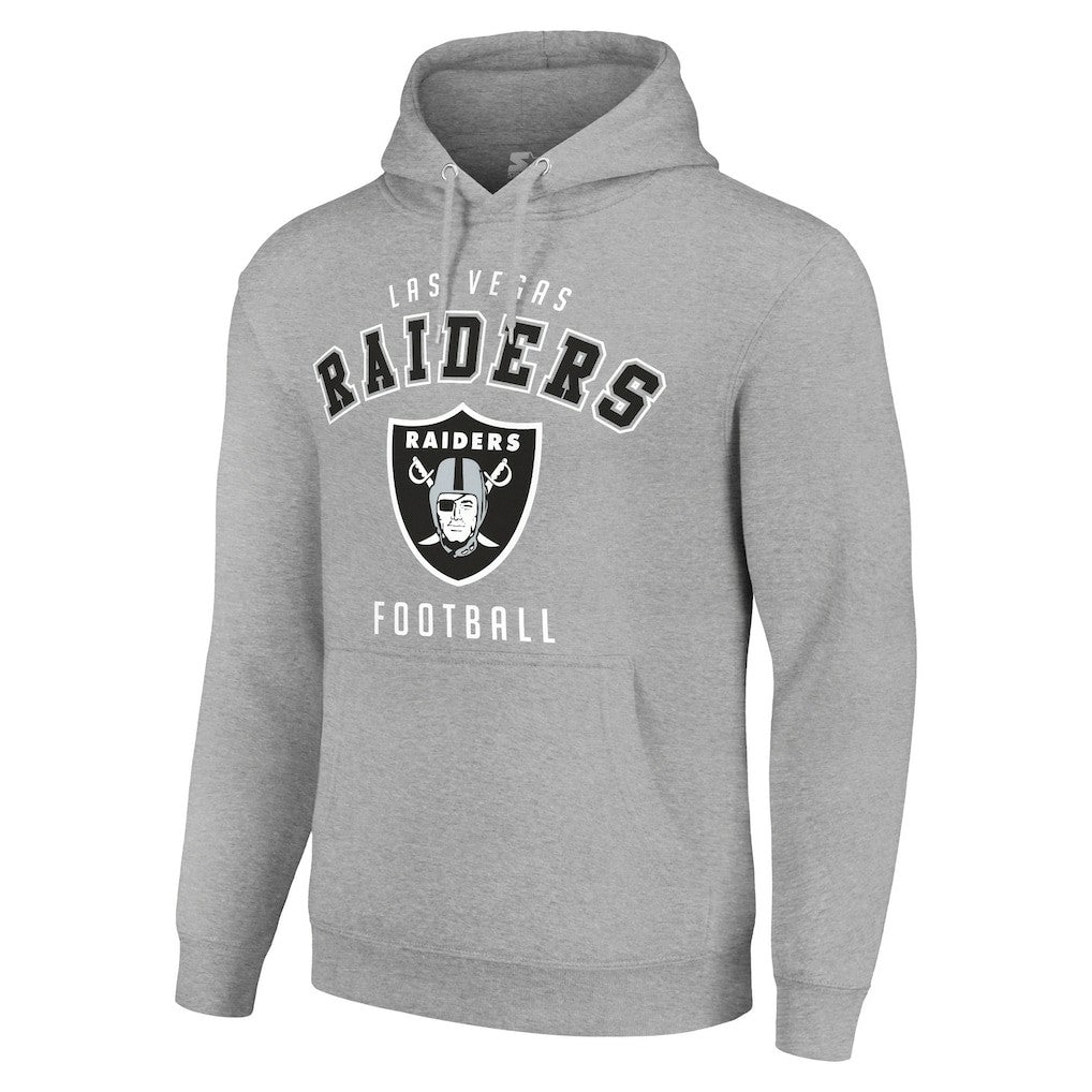 Las Vegas Raiders Starter Unisex Logo Pullover Hoodie - Heather Gray cheap