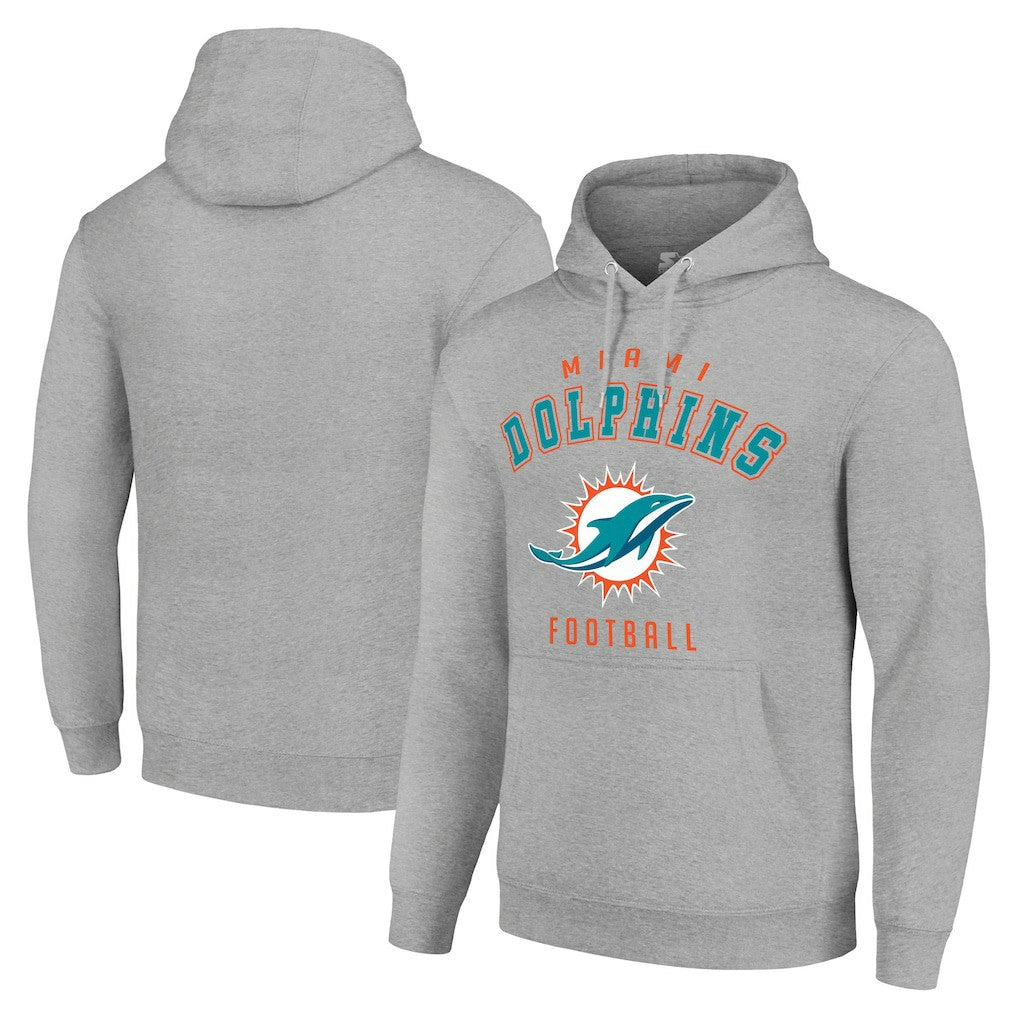 Miami Dolphins Starter Unisex Logo Pullover Hoodie - Heather Gray outlet