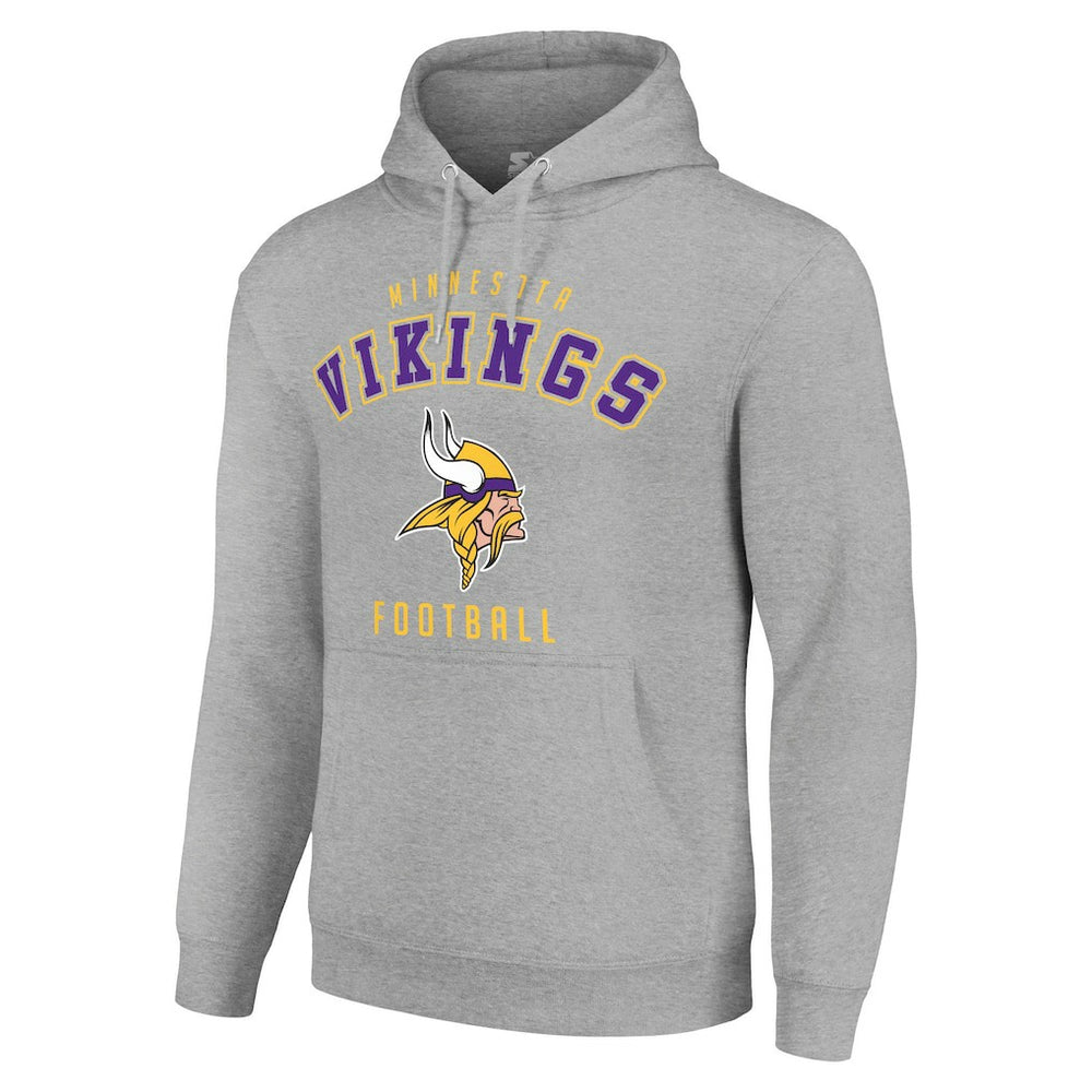 Minnesota Vikings Starter Unisex Logo Pullover Hoodie - Heather Gray for sale