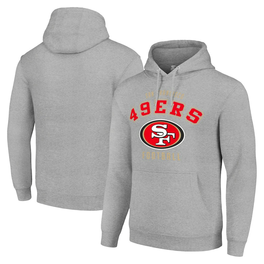 San Francisco 49ers Starter Unisex Logo Pullover Hoodie - Heather Gray cheap