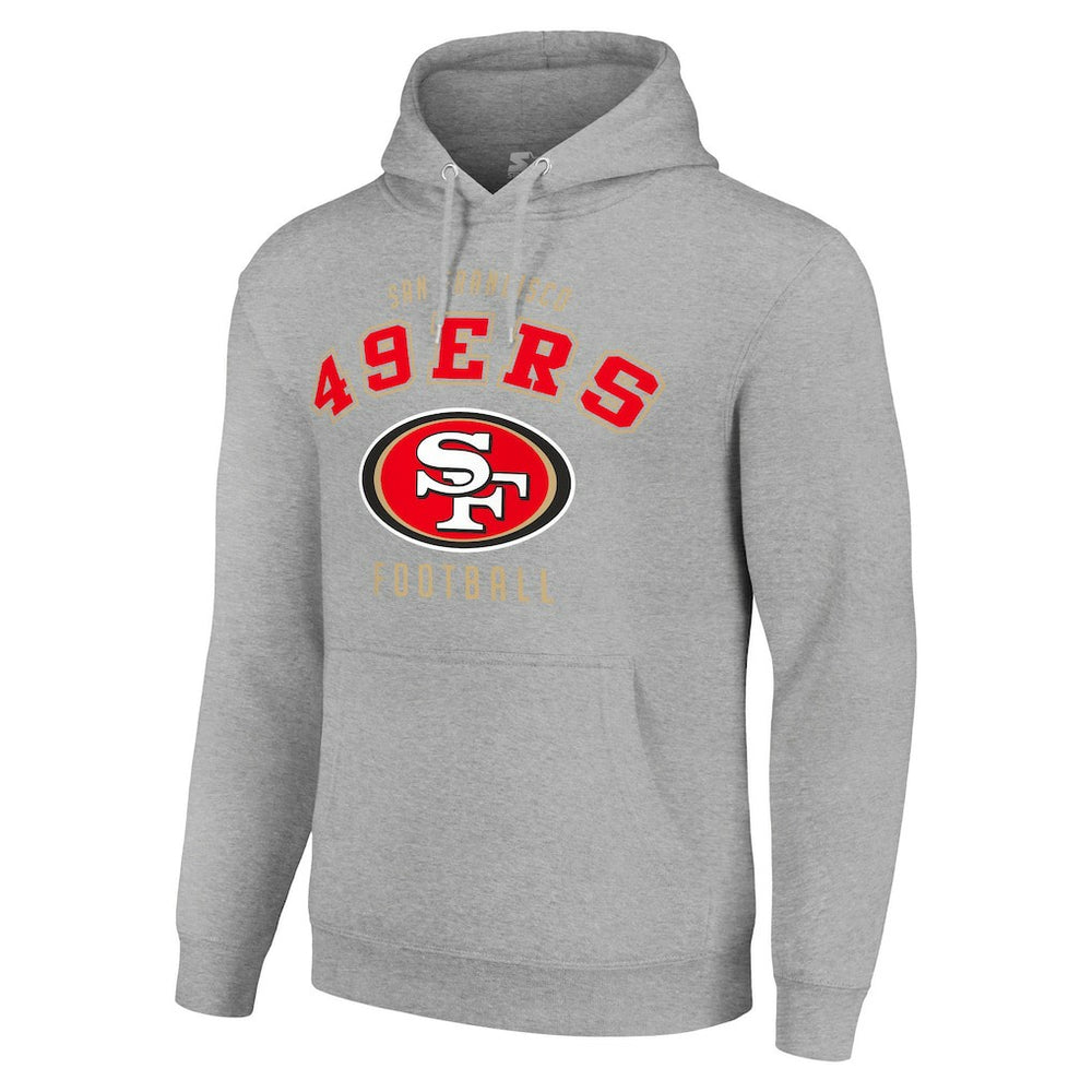 San Francisco 49ers Starter Unisex Logo Pullover Hoodie - Heather Gray cheap