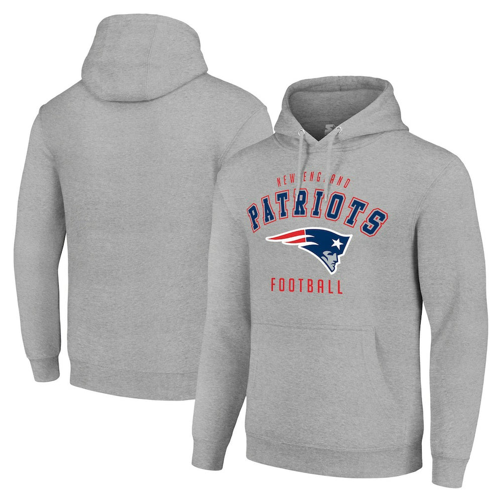 New England Patriots Starter Unisex Logo Pullover Hoodie - Heather Gray on sale